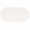 Blat stołu, biały, 110x55x2,5 cm, lite drewno sosnowe, owalny