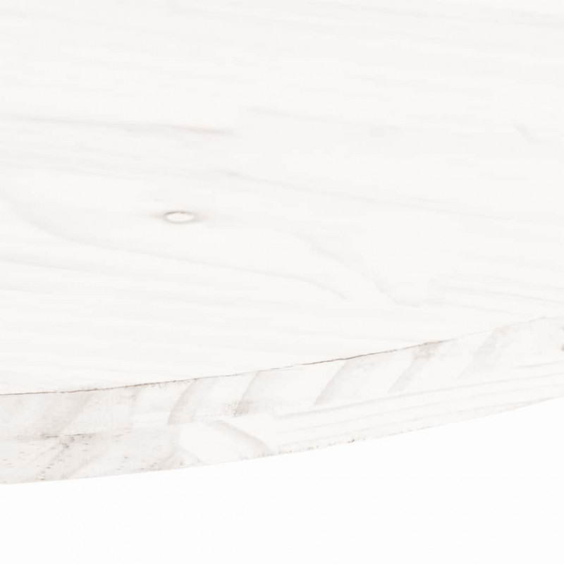 Blat stołu, biały, 110x55x2,5 cm, lite drewno sosnowe, owalny