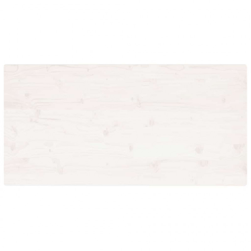 Blat stołu, biały, 110x55x2,5 cm, lita sosna, prostokątny