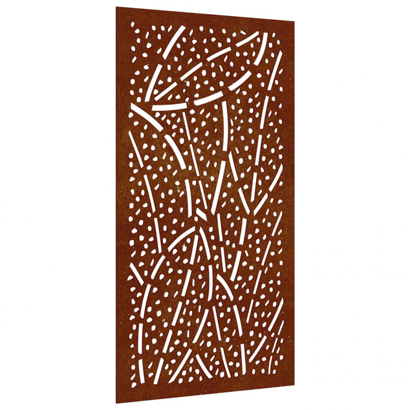 Ogrodowa dekoracja ścienna, 105x55 cm, stal kortenowska, liście