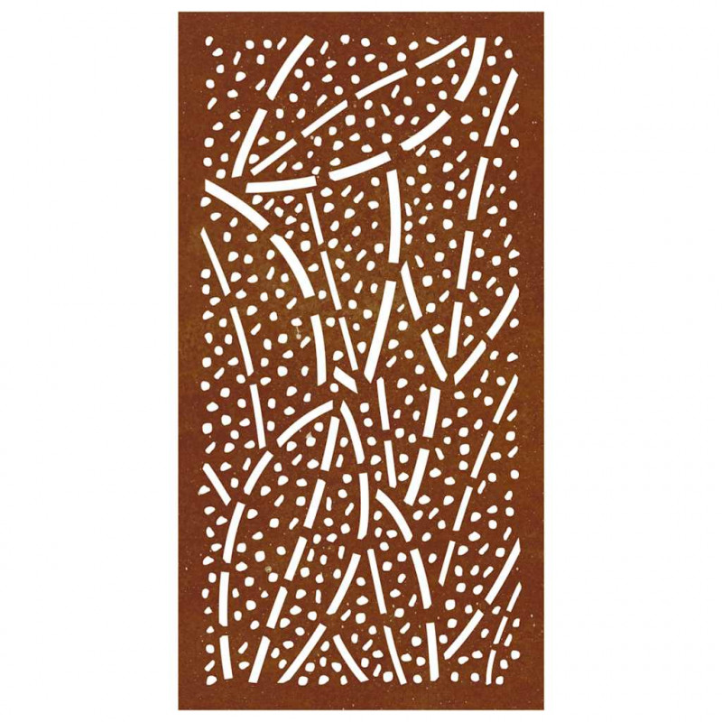Ogrodowa dekoracja ścienna, 105x55 cm, stal kortenowska, liście