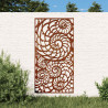 Ogrodowa dekoracja ścienna, 105x55 cm, stal kortenowska, muszle