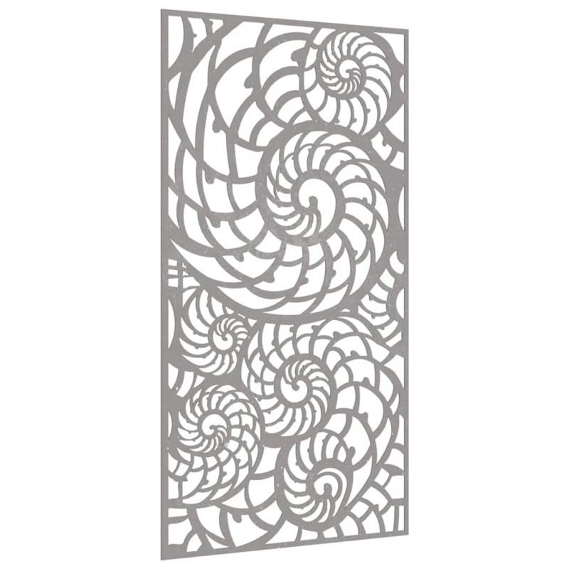 Ogrodowa dekoracja ścienna, 105x55 cm, stal kortenowska, muszle