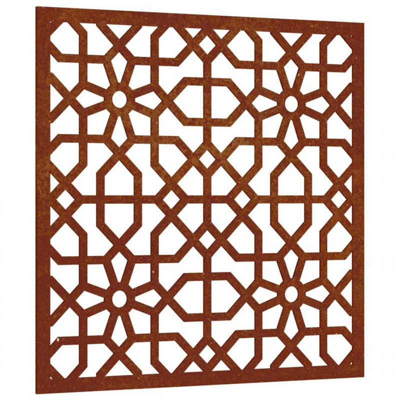 Ogrodowa dekoracja ścienna, 55x55 cm, stal kortenowska
