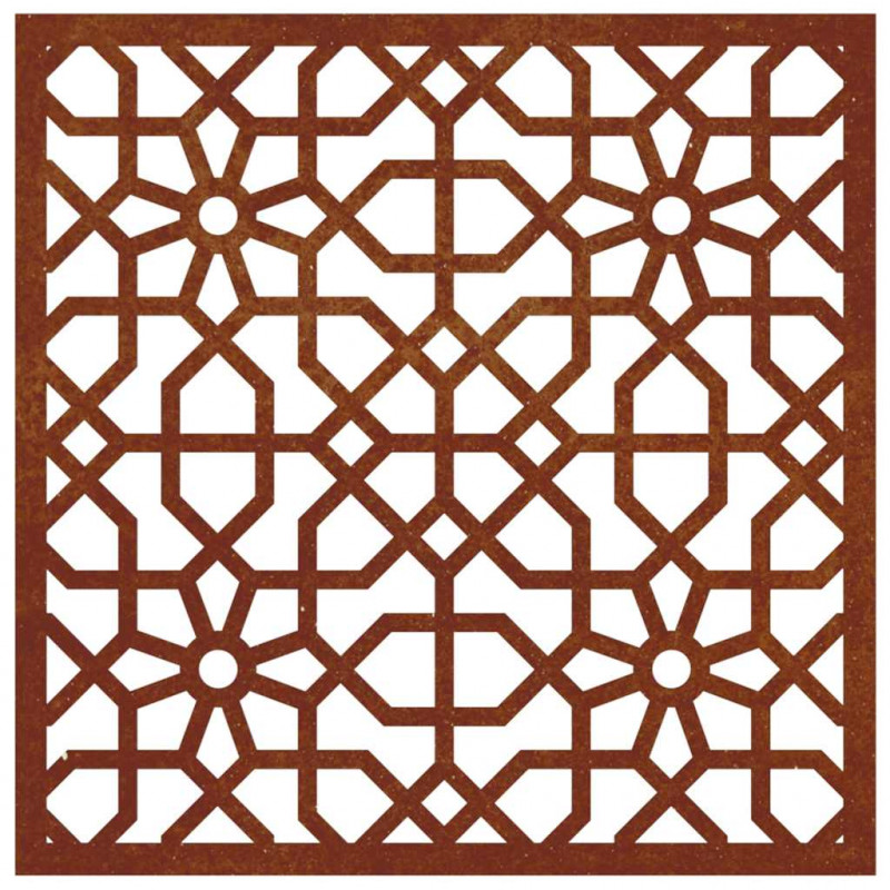 Ogrodowa dekoracja ścienna, 55x55 cm, stal kortenowska