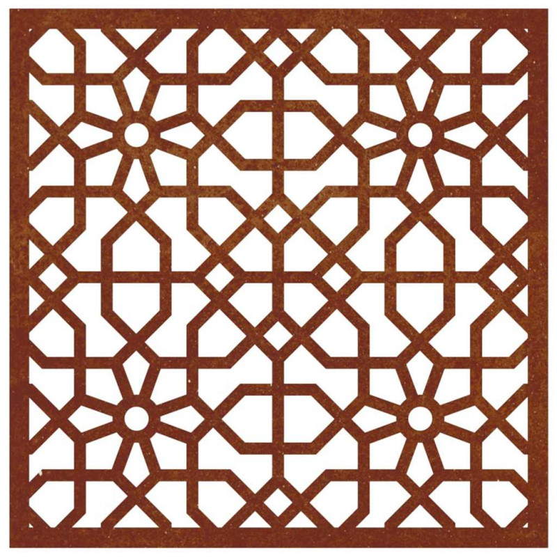 Ogrodowa dekoracja ścienna, 55x55 cm, stal kortenowska
