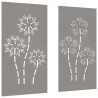 Ogrodowe dekoracje ścienne, 2 szt., 105x55 cm, stal kortenowska
