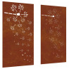 Ogrodowe dekoracje ścienne, 2 szt., 105x55 cm, stal kortenowska