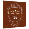 Ogrodowa dekoracja ścienna, 55x55 cm, stal kortenowska, Budda
