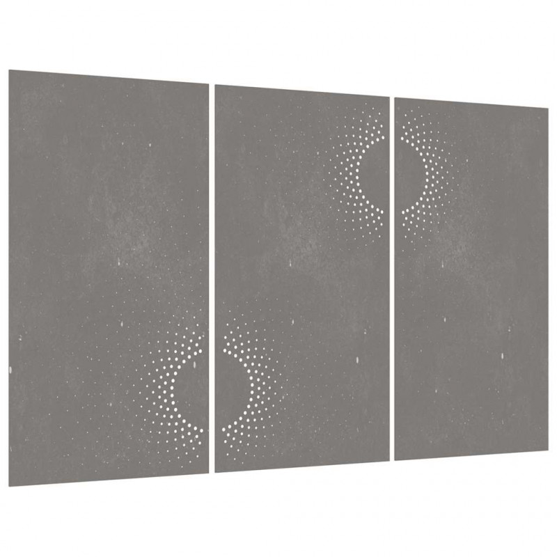 Ogrodowa dekoracja ścienna, 3 cz., 105x55 cm, stal kortenowska