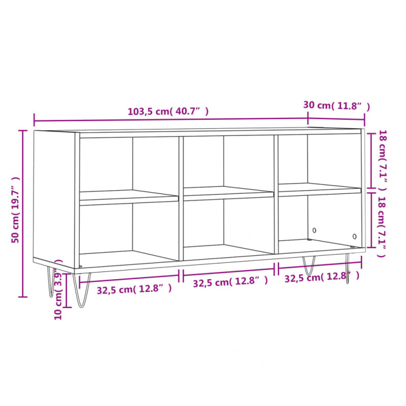 Szafka pod TV, dąb sonoma, 103,5x30x50 cm