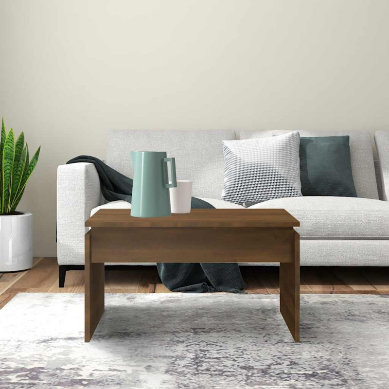Stolik kawowy, brązowy dąb 68x50x38 cm materiał drewnopochodny