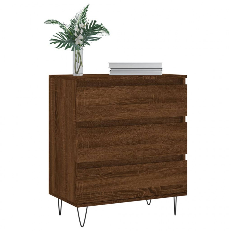 Komoda, brązowy dąb, 60x35x70 cm, materiał drewnopochodny