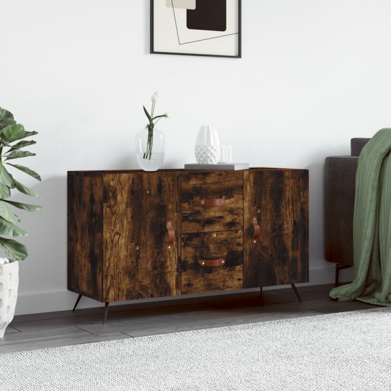 Komoda, przydymiony dąb, 100x36x60 cm, materiał drewnopochodny