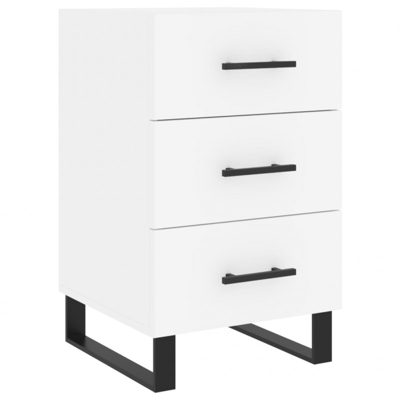 Szafka nocna, biała, 40x40x66 cm, materiał drewnopochodny