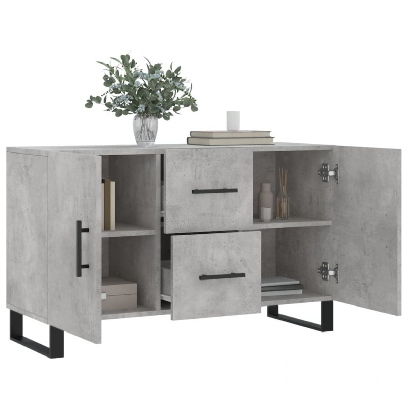 Komoda, szarość betonu, 100x36x60 cm, materiał drewnopochodny
