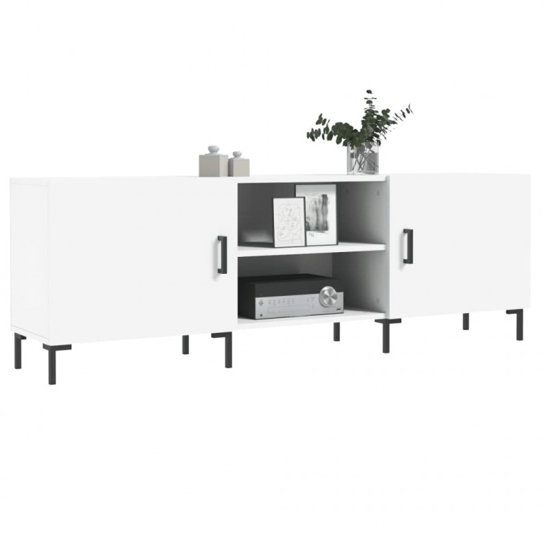 Szafka pod TV, biała, 150x30x50 cm, materiał drewnopochodny