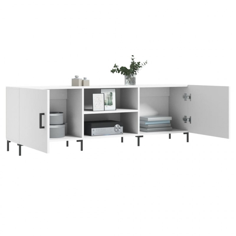 Szafka pod TV, biała, 150x30x50 cm, materiał drewnopochodny