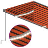Ręcznie zwijana markiza z zasłoną i LED, 5x3 m, pomarańcz-brąz