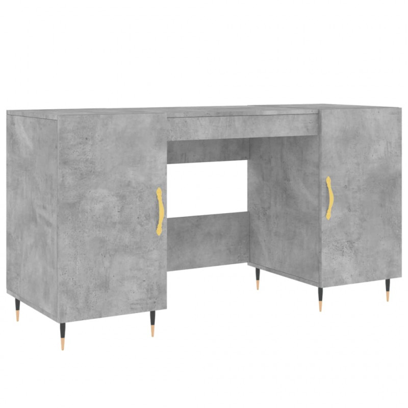 Biurko, szarość betonu, 140x50x75 cm, materiał drewnopochodny