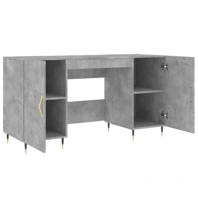 Biurko, szarość betonu, 140x50x75 cm, materiał drewnopochodny