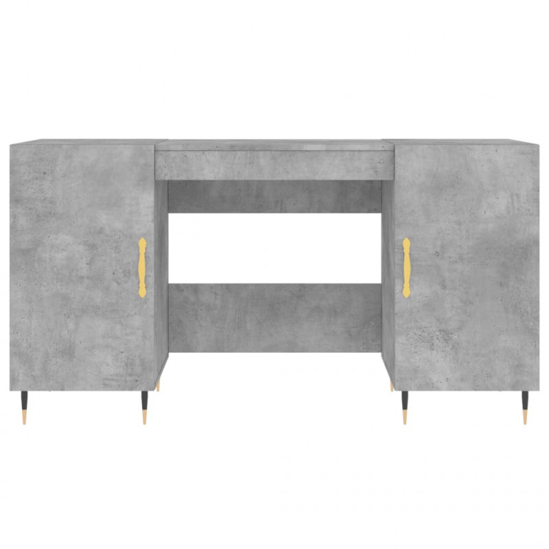 Biurko, szarość betonu, 140x50x75 cm, materiał drewnopochodny