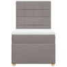 Łóżko kontynentalne z materacem, taupe, tkanina, 80x200 cm