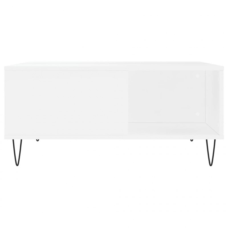 Stolik kawowy, biały 80x80x36,5 cm, materiał drewnopochodny