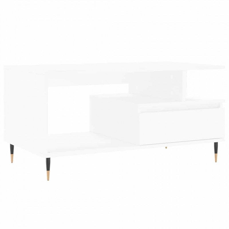 Stolik kawowy, biały 90x49x45 cm, materiał drewnopochodny