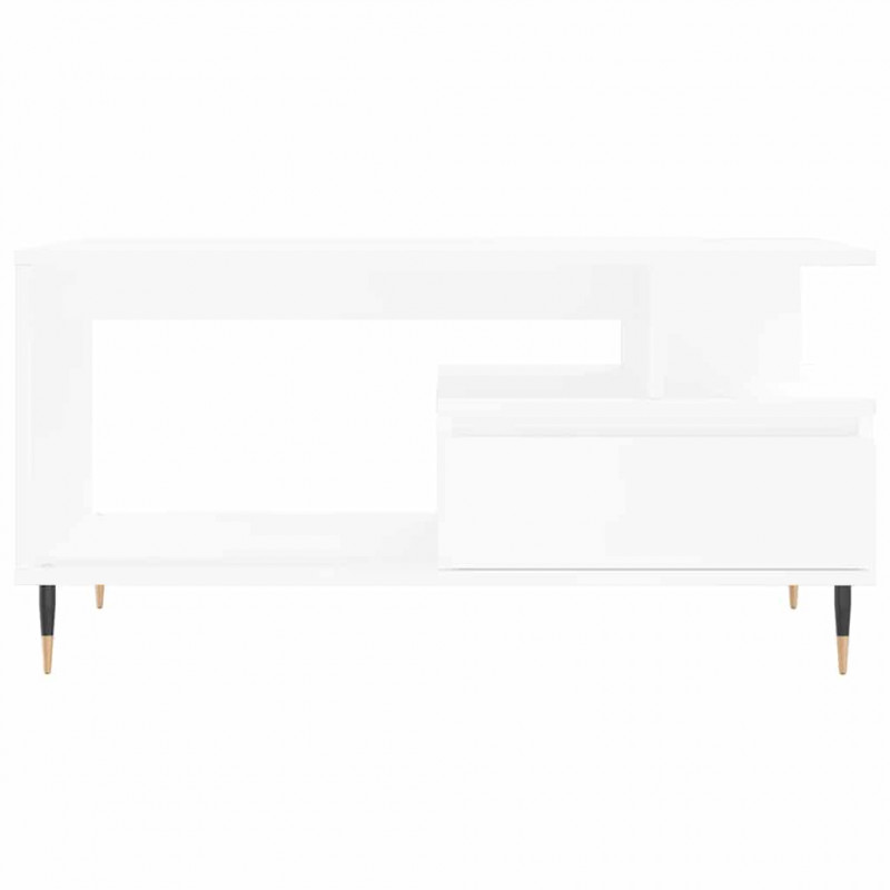 Stolik kawowy, biały 90x49x45 cm, materiał drewnopochodny