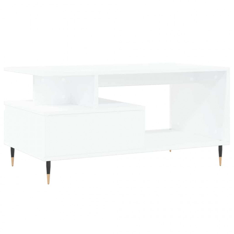 Stolik kawowy, biały 90x49x45 cm, materiał drewnopochodny