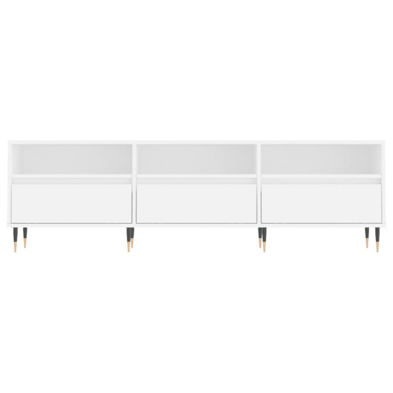 Szafka pod TV, biała, 150x30x44,5 cm, materiał drewnopochodny