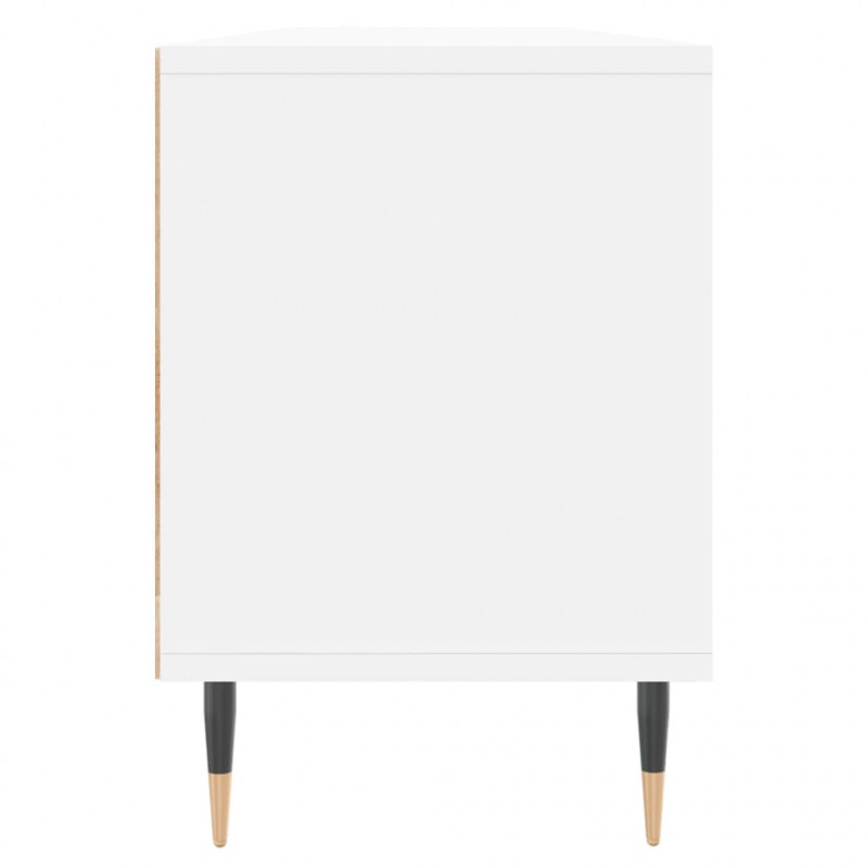 Szafka pod TV, biała, 150x30x44,5 cm, materiał drewnopochodny