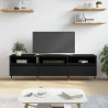 Szafka pod TV, czarna, 150x30x44,5 cm, materiał drewnopochodny