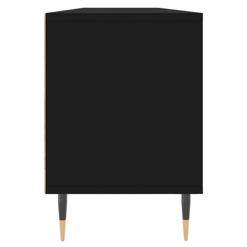 Szafka pod TV, czarna, 150x30x44,5 cm, materiał drewnopochodny