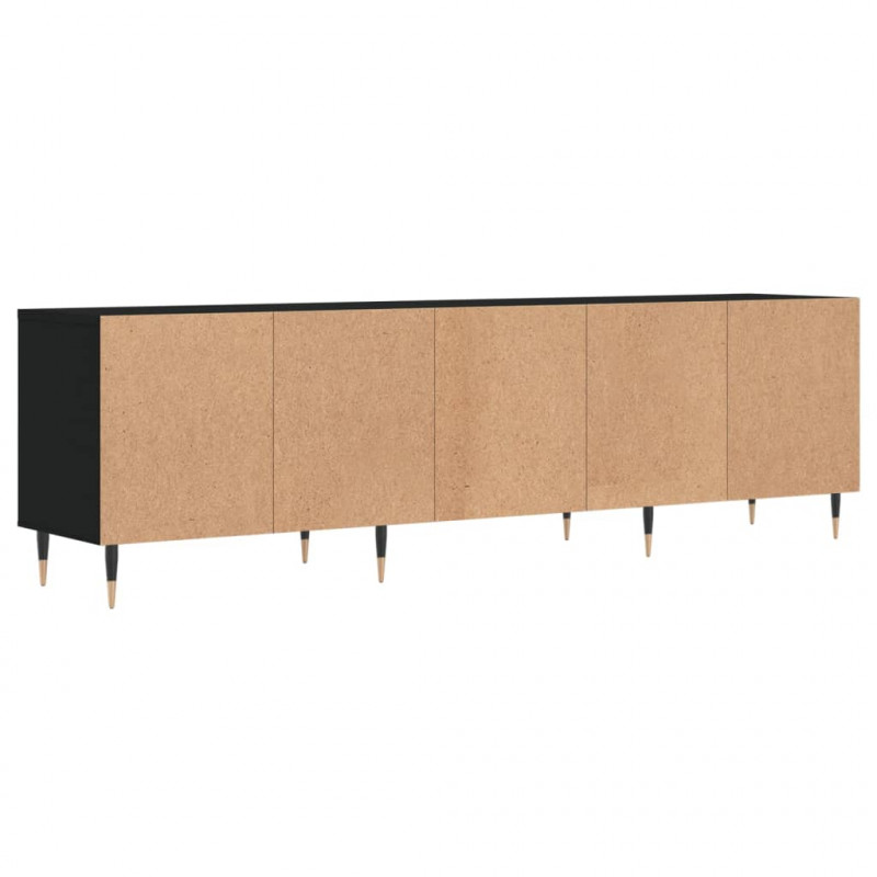 Szafka pod TV, czarna, 150x30x44,5 cm, materiał drewnopochodny