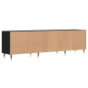 Szafka pod TV, czarna, 150x30x44,5 cm, materiał drewnopochodny
