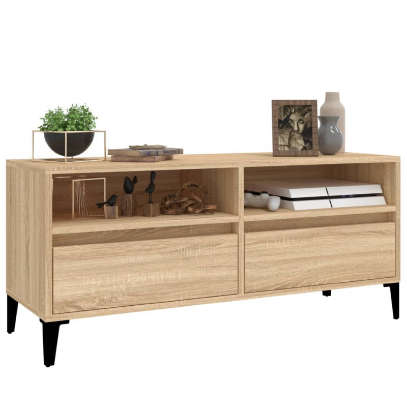 Szafka pod TV, dąb sonoma, 100x34,5x44,5 cm
