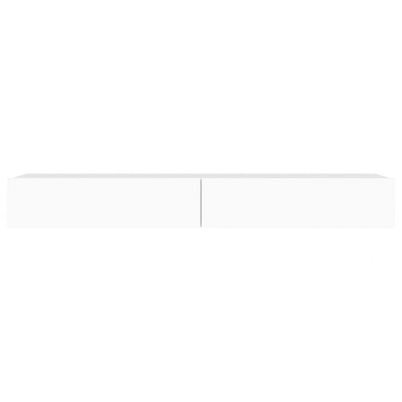 Szafka pod TV z oświetleniem LED, biała, 120x35x15,5 cm