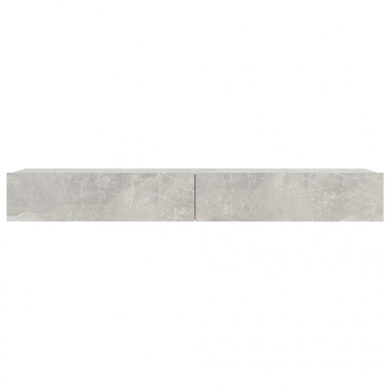 Szafka pod TV, oświetlenie LED, szarość betonu, 120x35x15,5 cm