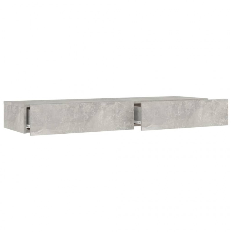 Szafka pod TV, oświetlenie LED, szarość betonu, 120x35x15,5 cm