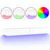 Szafka pod TV z LED, biała z połyskiem, 120x35x15,5 cm
