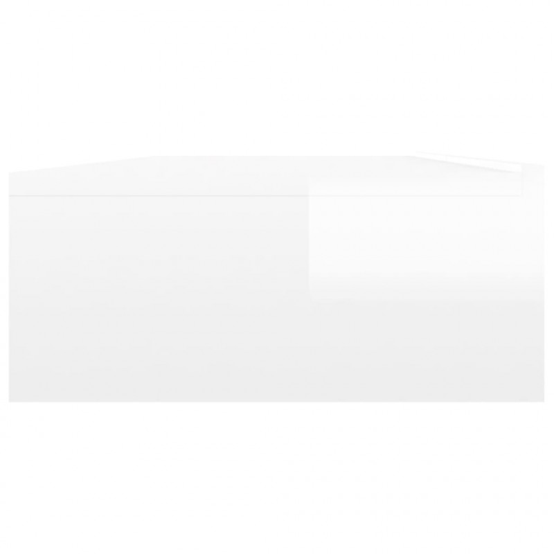 Szafka pod TV z LED, biała z połyskiem, 120x35x15,5 cm