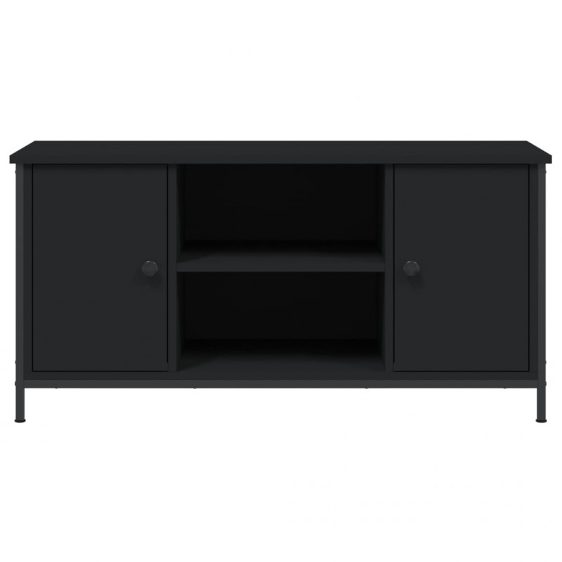 Szafka pod TV, czarna, 100x40x50 cm, materiał drewnopochodny