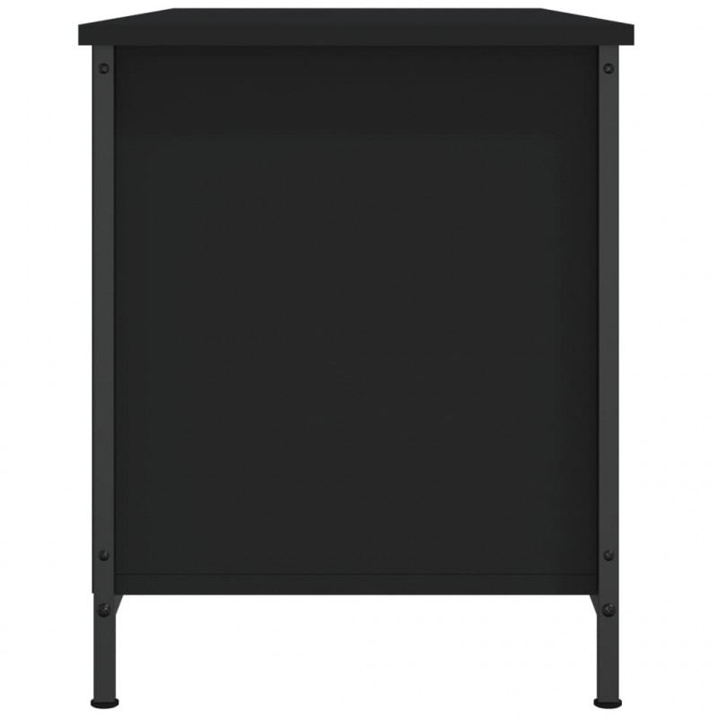 Szafka pod TV, czarna, 100x40x50 cm, materiał drewnopochodny