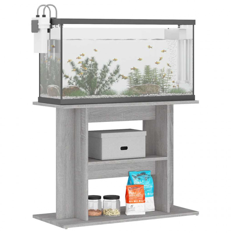 Stojak pod akwarium Betonowy Szary 80x35x60 cm Drewno konstrukcyjne