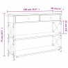 Stolik konsolowy, szary dąb sonoma, 100x28x75 cm