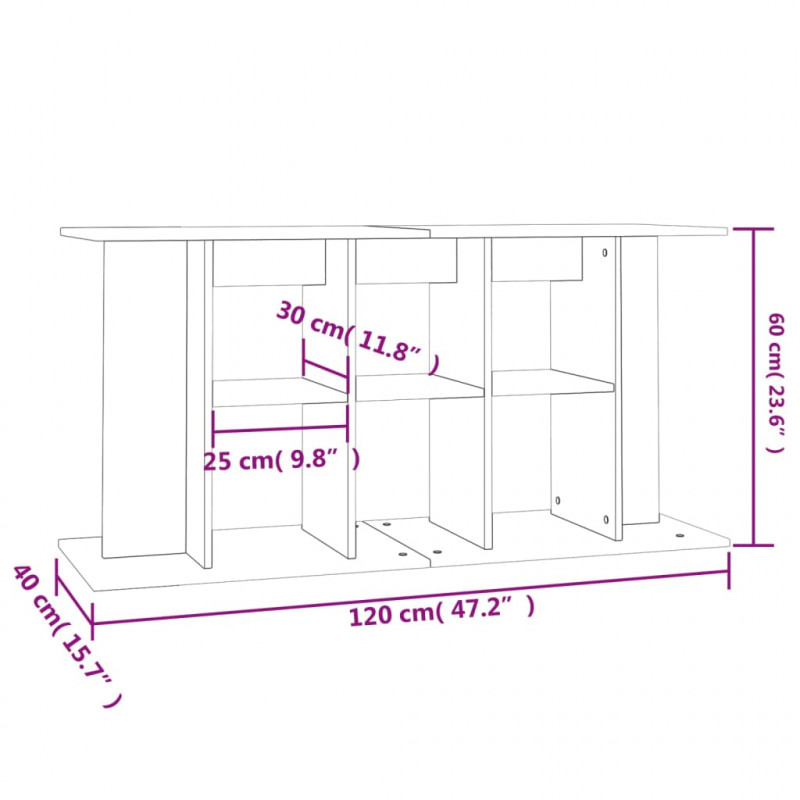 Szafka pod akwarium, biała, 120x40x60 cm