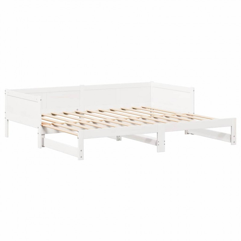 Łóżko dzienne z funkcją wysuwania Biały 203,5 x 184 x 56,5 cm