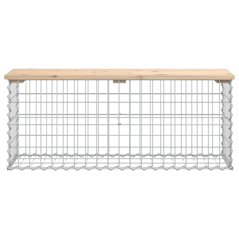 Ławka ogrodowa z gabionem, 103x31,5x42 cm, lite drewno sosnowe